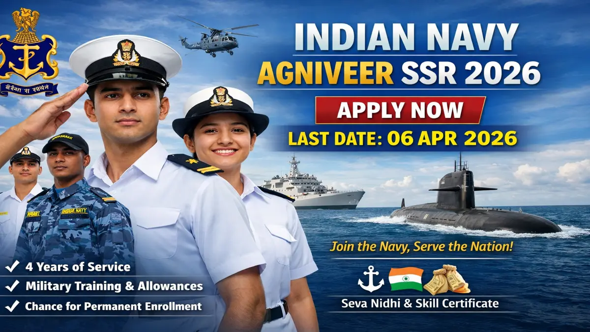 Indian Navy Agniveer SSR 2026 recruitment apply online last date 06 April 2026