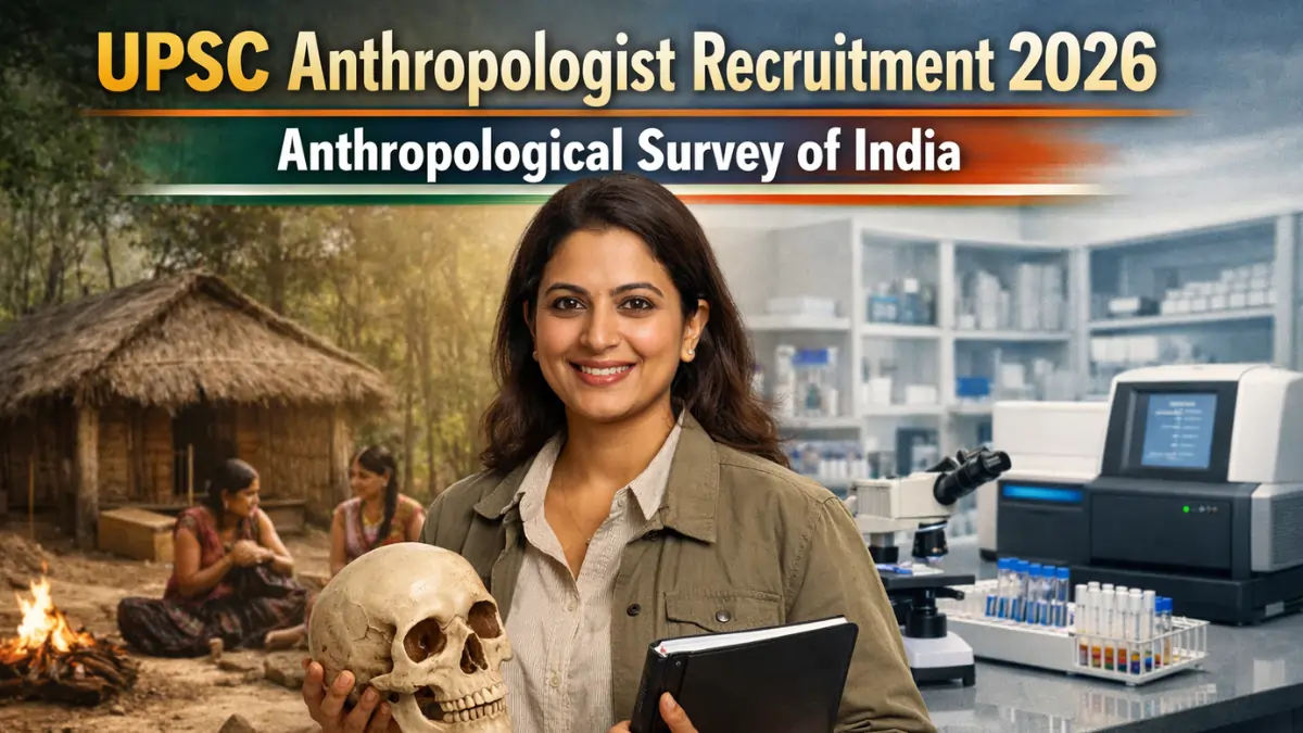 UPSC Anthropologist Recruitment 2026 Anthropological Survey of India scientist image