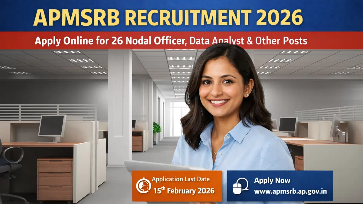 APMSRB Recruitment 2026 Apply Online for 26 Nodal Officer Data Analyst and Other Posts