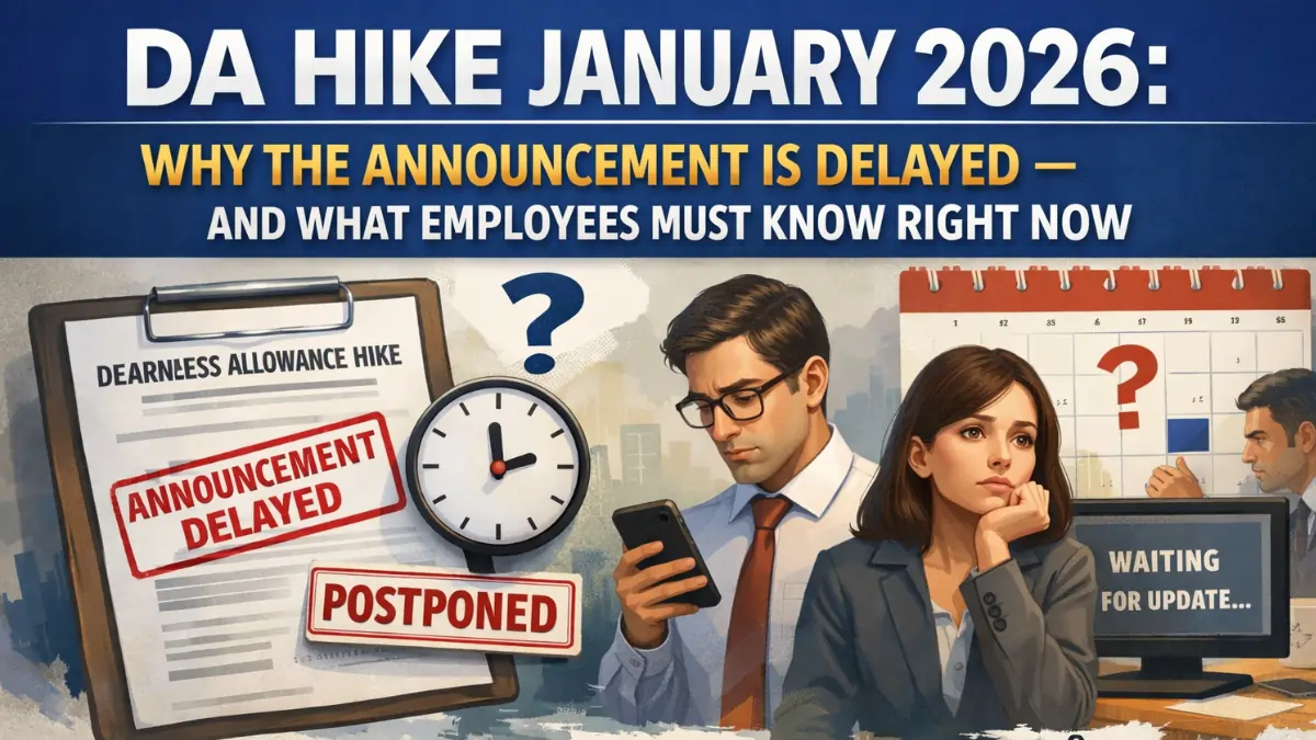 DA hike January 2026 announcement delayed and its impact on government employees salary and benefits