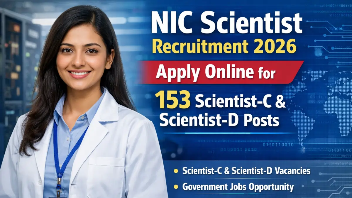 NIC Scientist Recruitment 2026 Apply Online for 153 Scientist C and Scientist D Posts with candidate using laptop