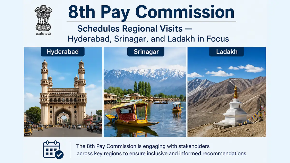 8th Pay Commission regional visits to Hyderabad, Srinagar and Ladakh highlighting stakeholder consultations and government outreach 2026
