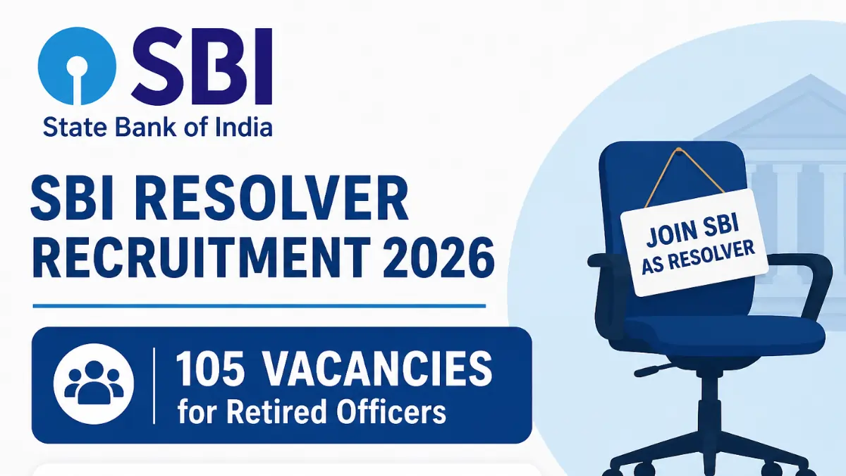 SBI Resolver Recruitment 2026 notification for 105 vacancies for retired officers apply before 05 May 2026