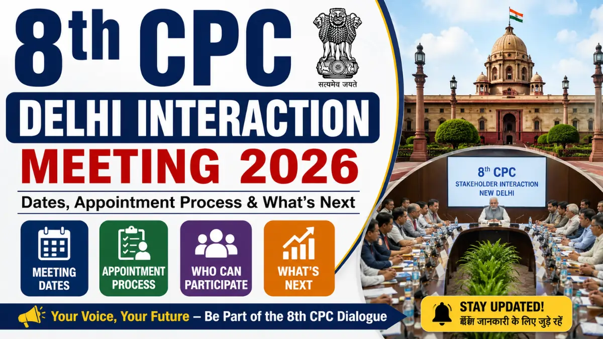 8th CPC Delhi Interaction Meeting 2026 featuring meeting dates, appointment process, stakeholder interaction, and upcoming Pay Commission updates in New Delhi.
