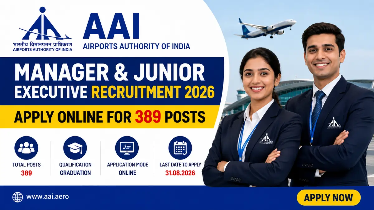 AAI Manager Junior Executive Recruitment 2026 notification inviting online applications for 389 Manager and Junior Executive posts.