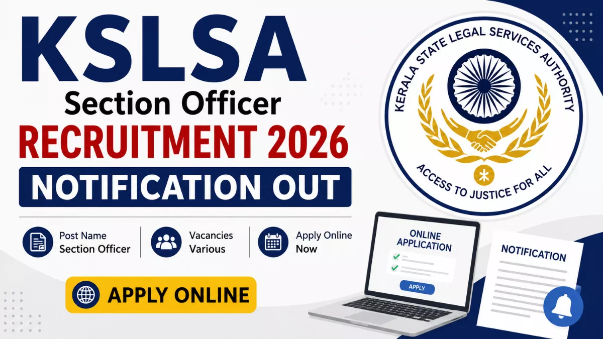 KSLSA Section Officer Recruitment 2026 Notification Out – Apply Online for Section Officer posts.