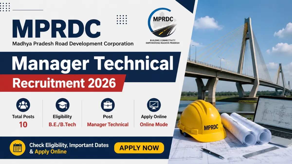 MPRDC Manager Technical Recruitment 2026 notification for 10 Manager Technical posts with eligibility details and online application information.