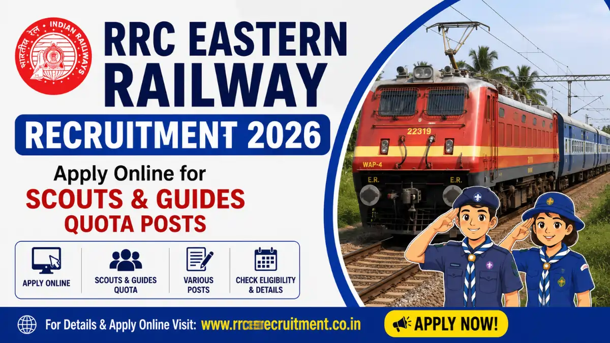 RRC Eastern Railway Recruitment 2026 notification inviting online applications for Scouts & Guides Quota posts in Indian Railways.