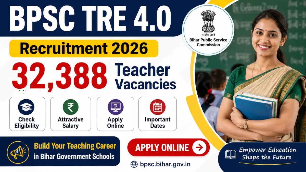 BPSC TRE 4.0 Recruitment 2026 for 32,388 Teacher Vacancies