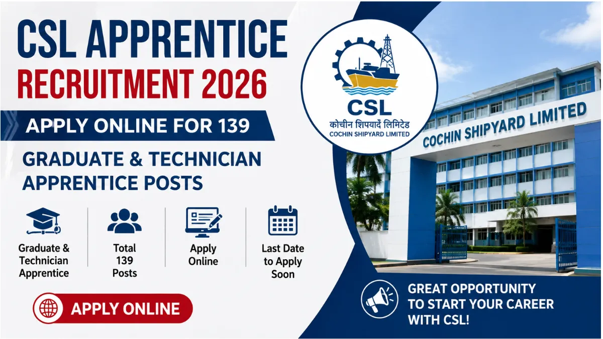 CSL Apprentice Recruitment 2026 for 139 Graduate and Technician Apprentice Posts