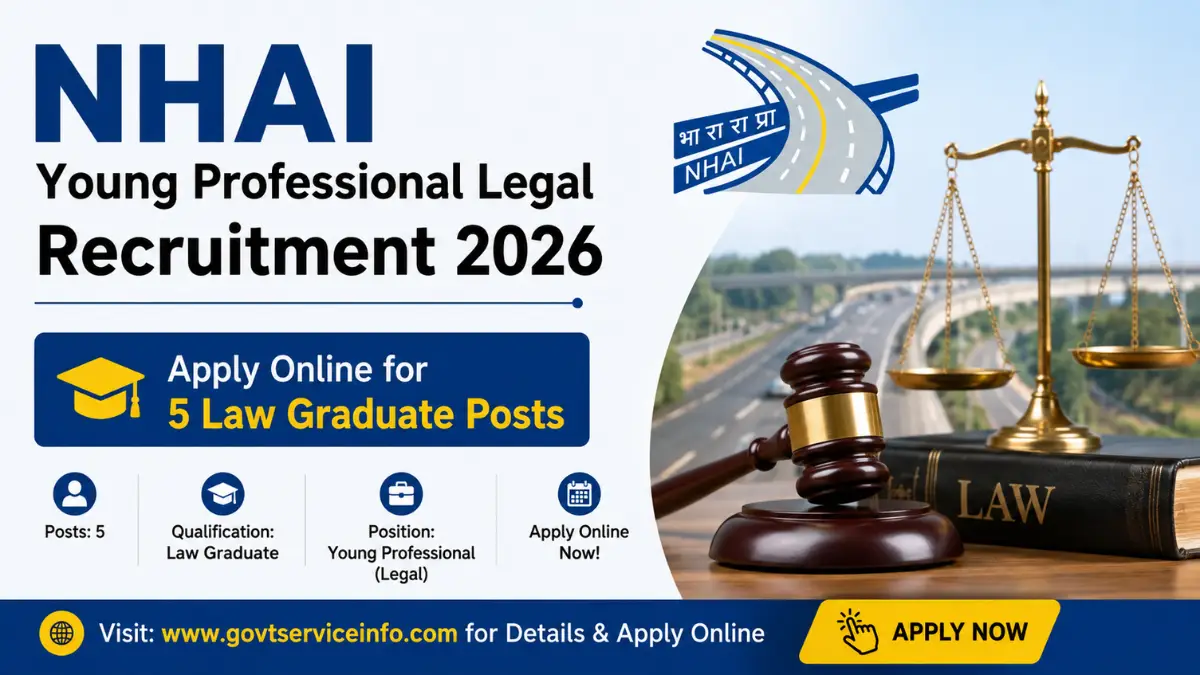 NHAI Young Professional Legal Recruitment 2026 – Apply Online for 5 Law Graduate Posts