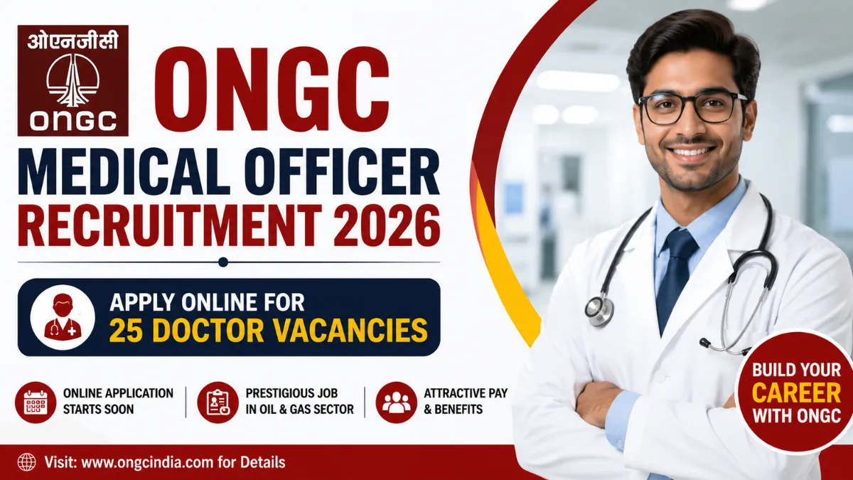 ONGC Medical Officer Recruitment 2026 – Apply Online for 25 Doctor Vacancies