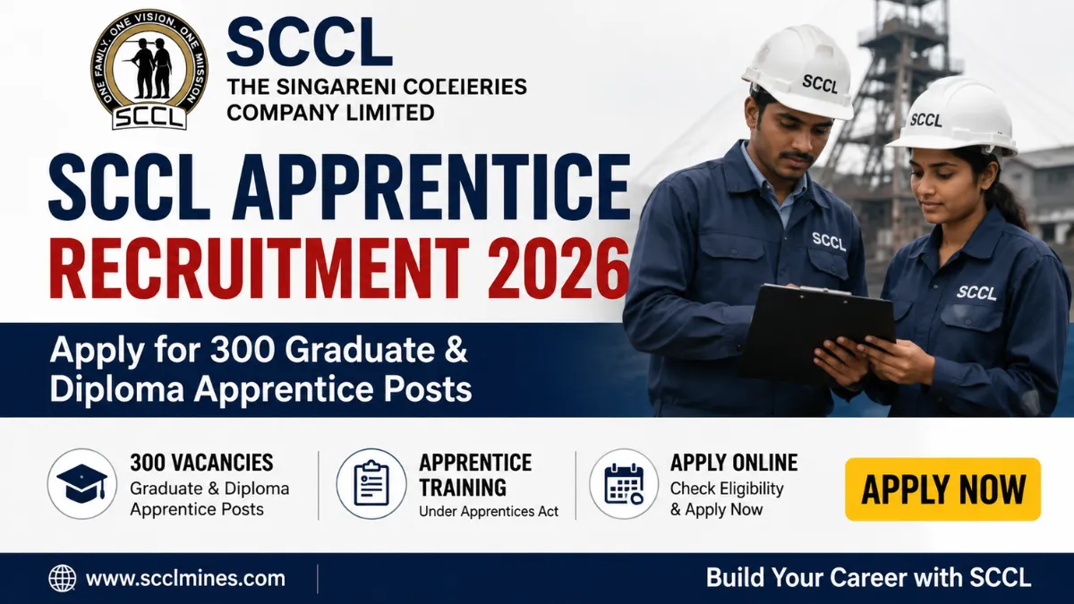 SCCL Apprentice Recruitment 2026 – Apply for 300 Graduate and Diploma Apprentice Posts