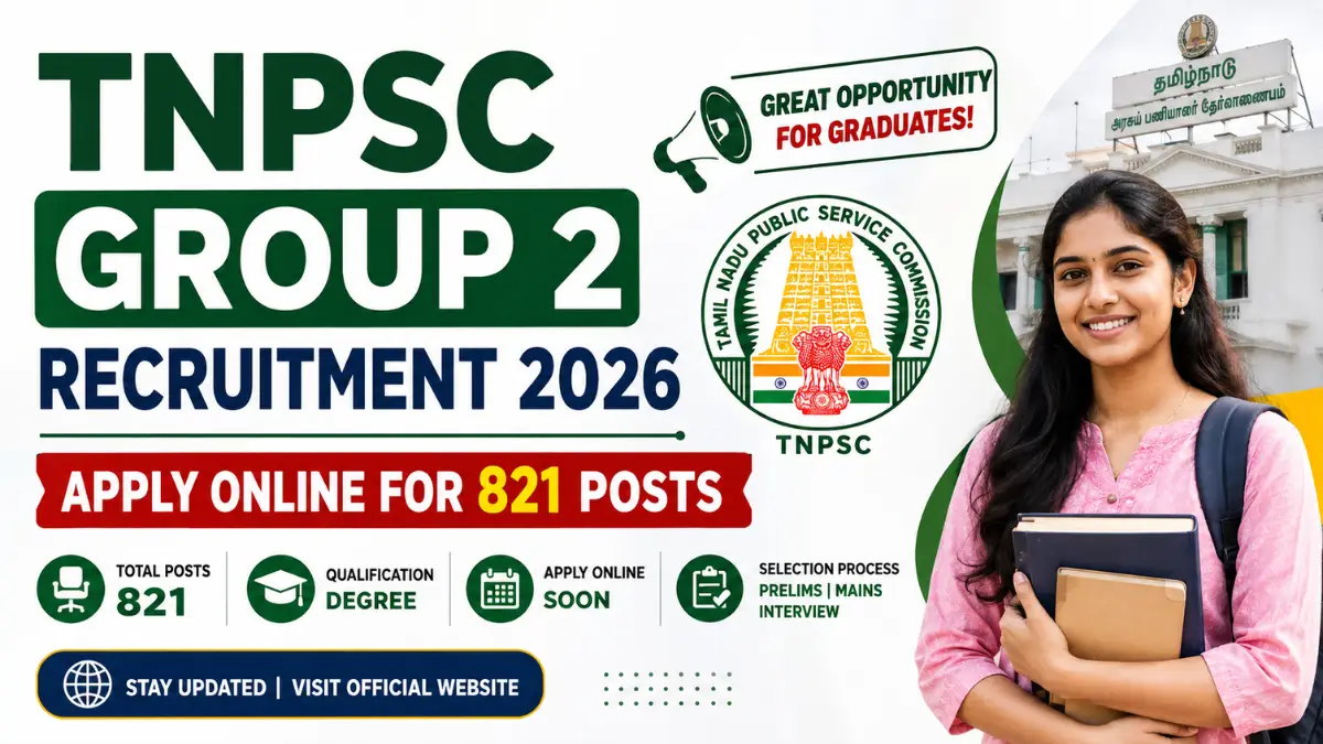 TNPSC Group 2 Recruitment 2026 Apply Online for 821 Posts