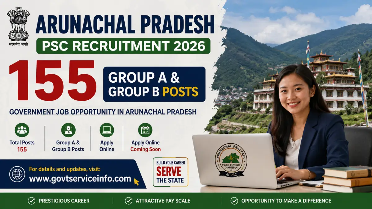Arunachal Pradesh PSC Recruitment 2026 for 155 Group A and Group B Posts