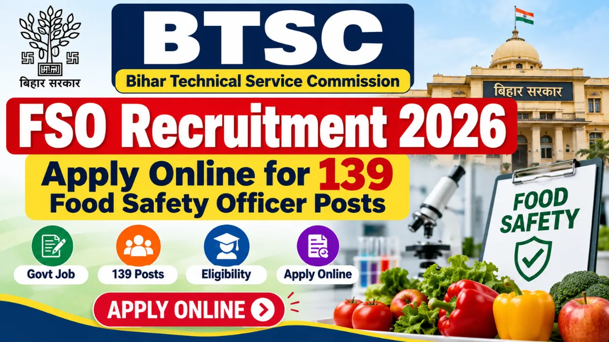 BTSC FSO Recruitment 2026 – Apply Online for 139 Food Safety Officer Posts