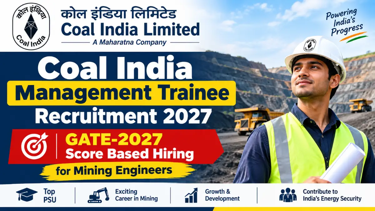 Coal India Management Trainee Recruitment 2027 through GATE-2027