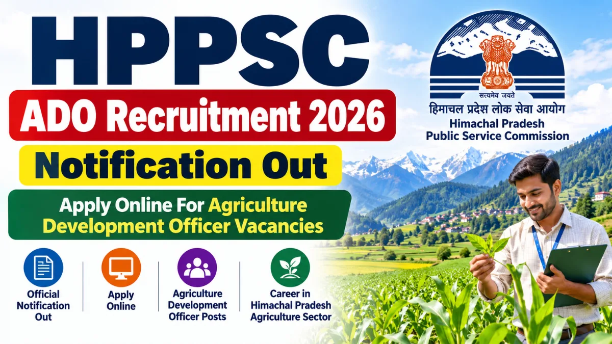 HPPSC ADO Recruitment 2026 notification banner for Agriculture Development Officer vacancies
