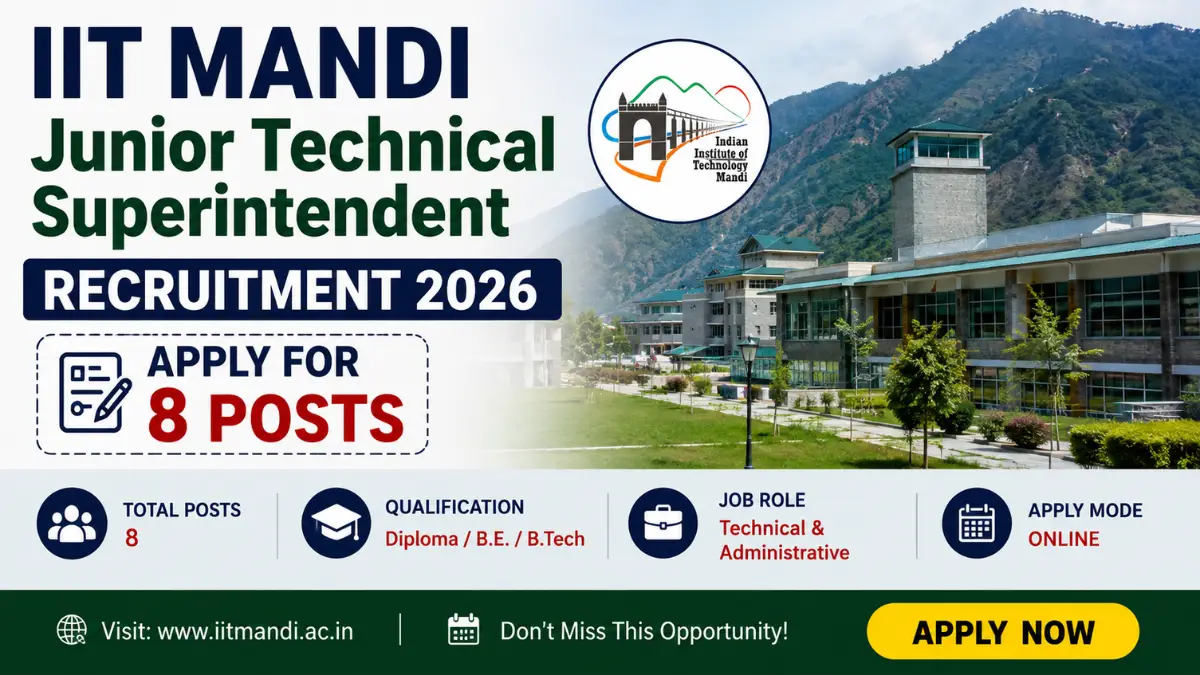 IIT Mandi Junior Technical Superintendent Recruitment 2026 notification for 8 posts