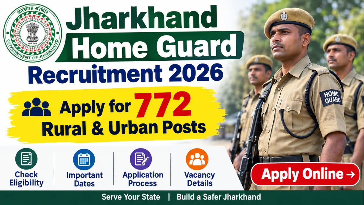 Jharkhand Home Guard Recruitment 2026 for 772 Rural and Urban Posts