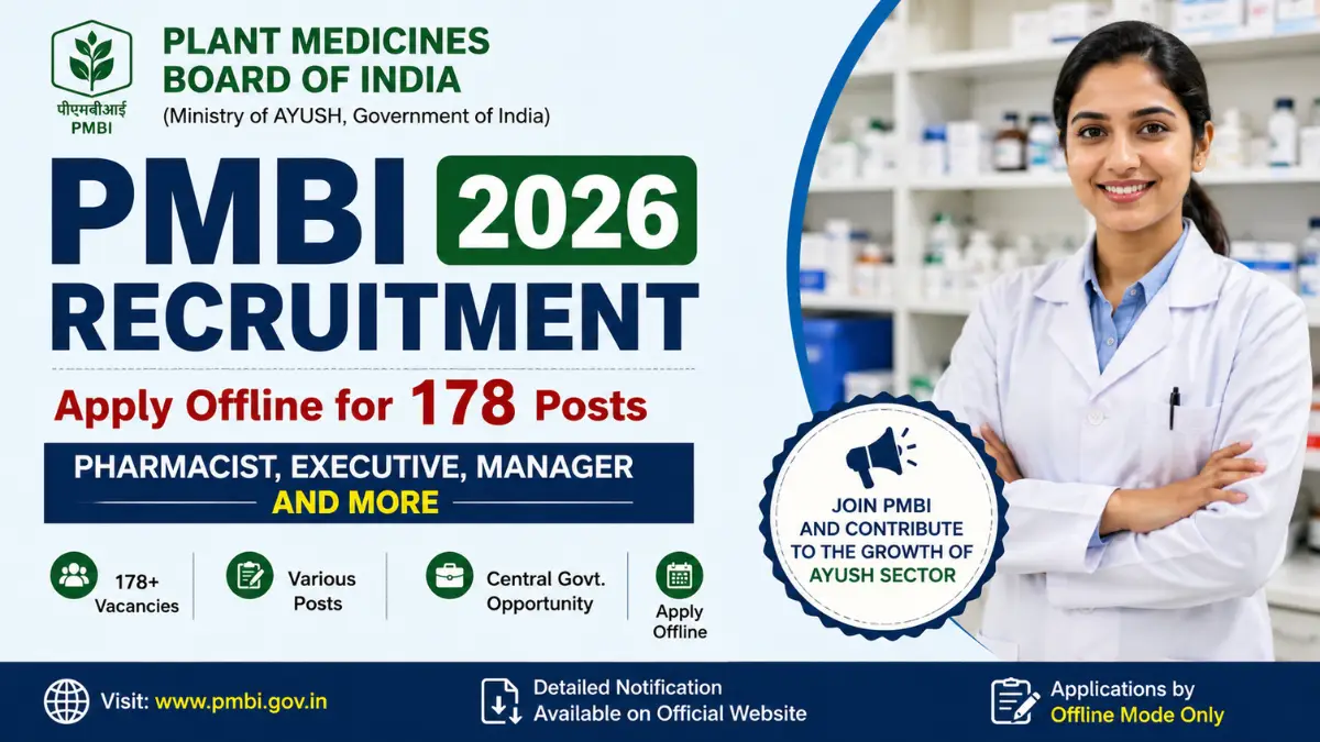 PMBI Recruitment 2026 Apply Offline for 178 Pharmacist, Executive, Manager and More Posts
