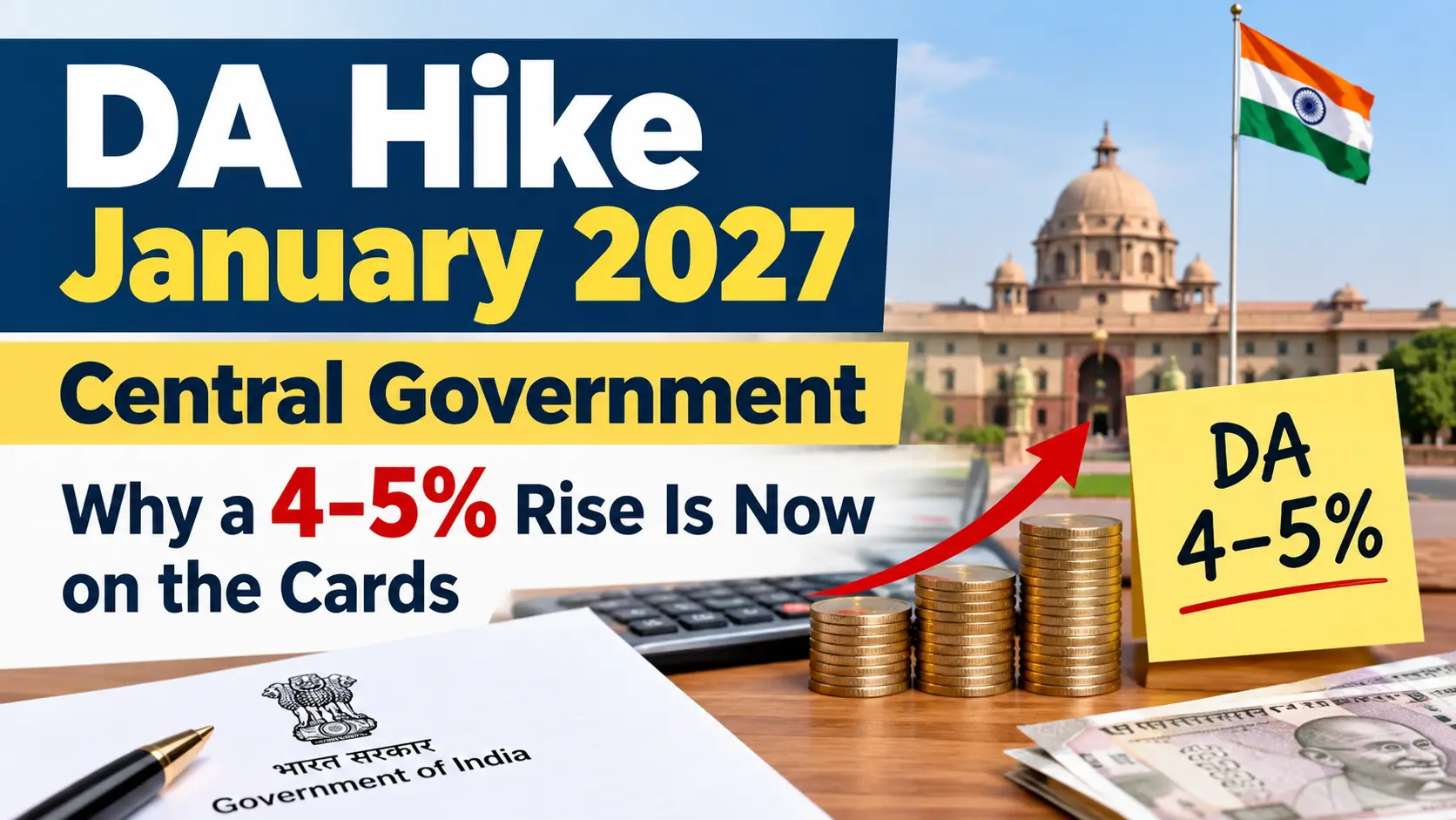 DA Hike January 2027 Central Government – 4–5% Rise
